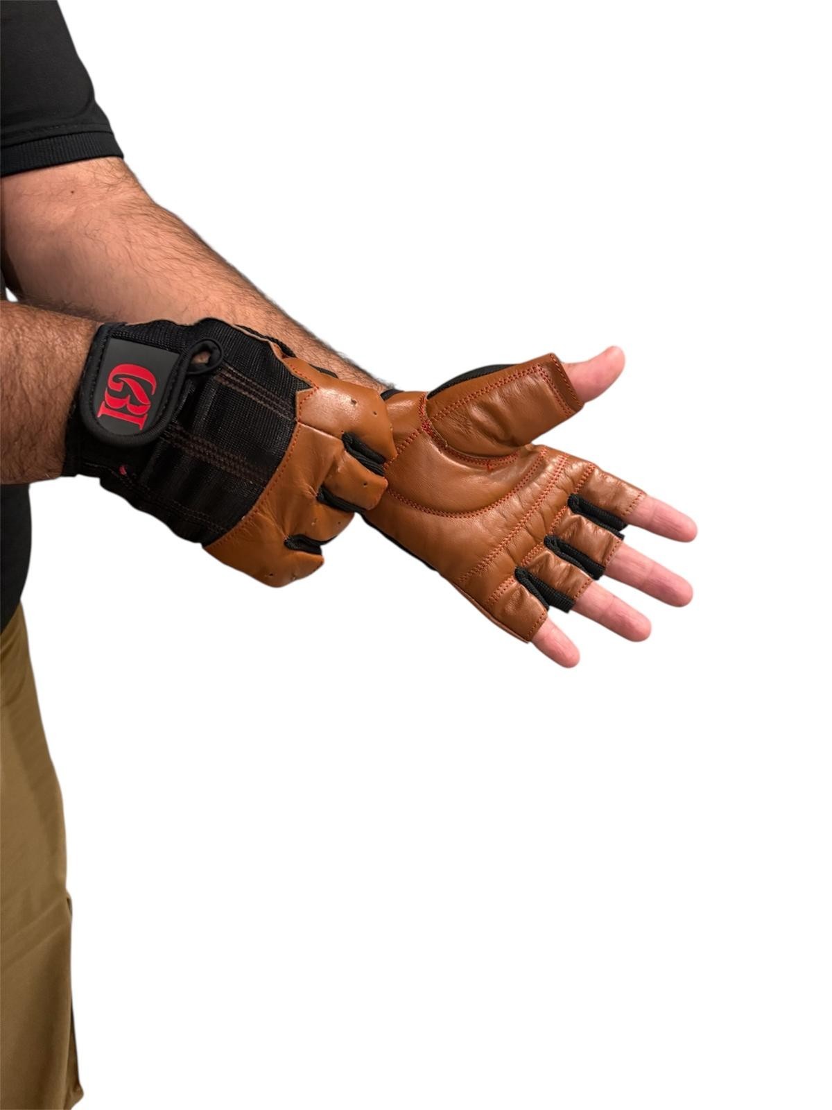 Fingerless 100% Genuine Leather Driving Chauffer Gloves Cycling, Exercise Glove