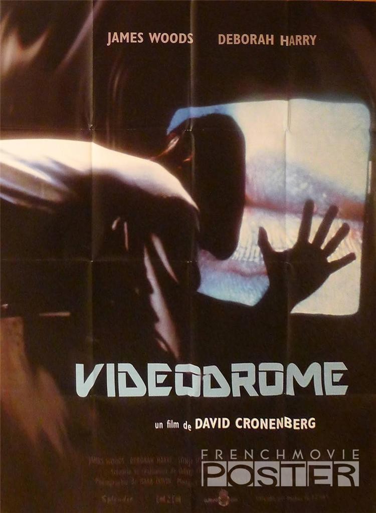 VIDEODROME - CRONENBERG / WOODS - RARE REISSUE LARGE FRENCH MOVIE POSTER