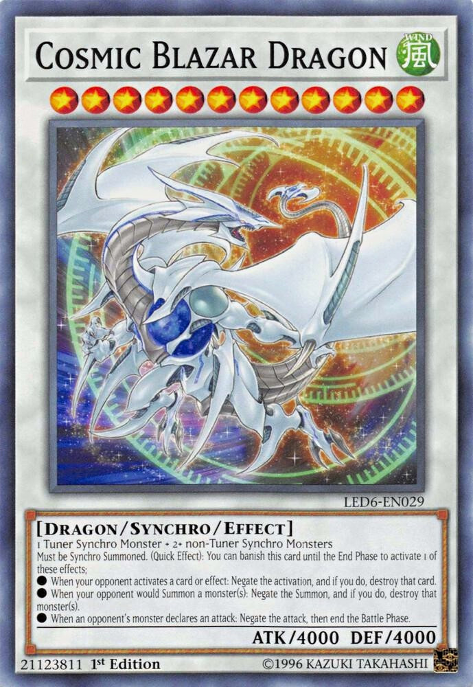 ***2X ***Cosmic Blazar Dragon LED6-EN029 Ultra Rare Holo 1st Ed