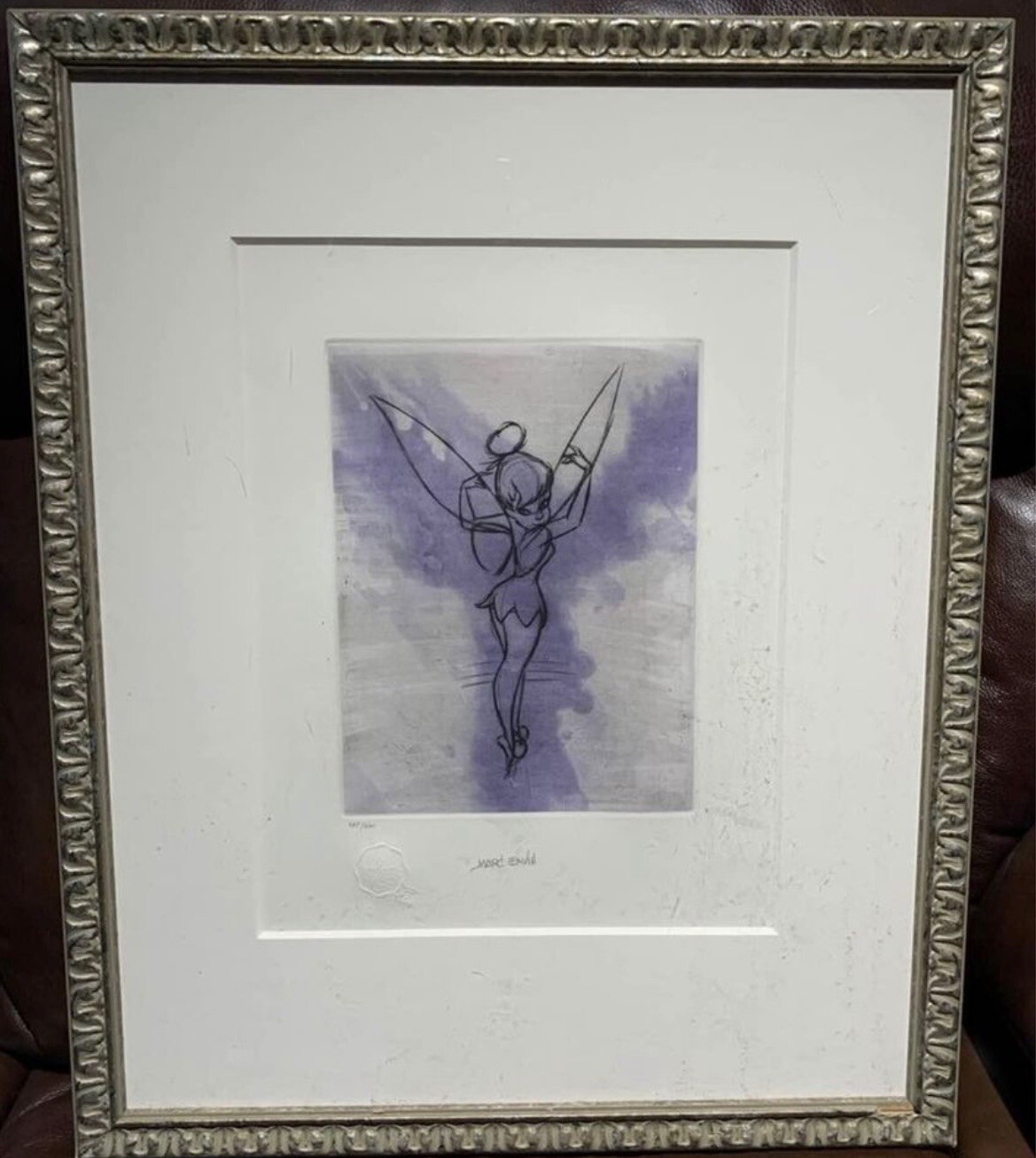 Disney Framed LE Tinker Bell Aquatint Engraving Signed Marc Davis Peter Pan Disney Framed LE Tinker Bell Aquatint Engraving Signed Marc Davis Peter Pan