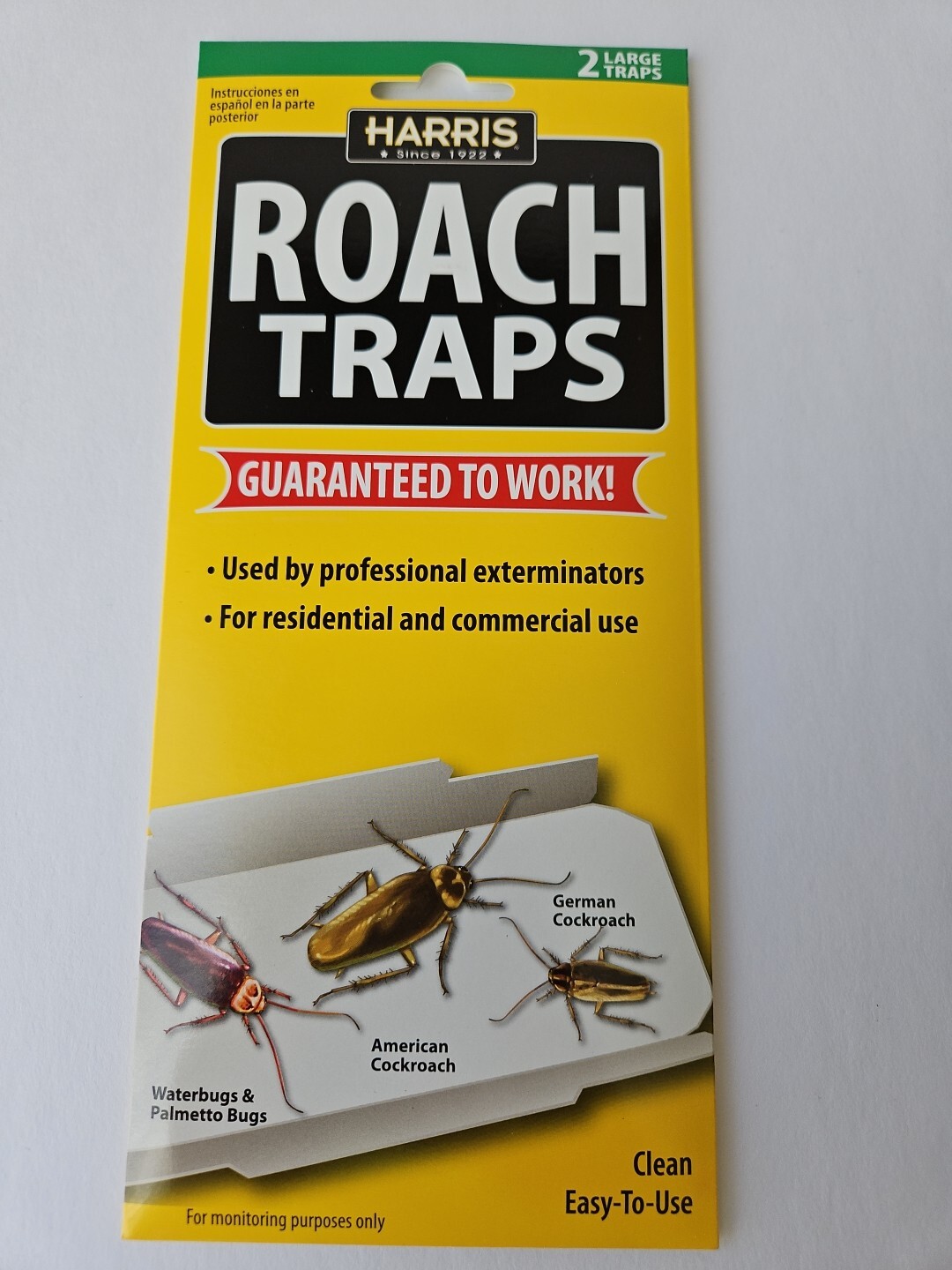 Roach Traps Harris RTRP 2 Pack  Large Roach Traps With Lure