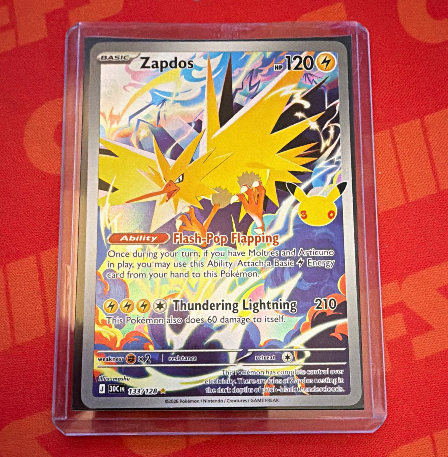 Zapdos 133/128 Me: 30th Celebration - Illustration Rare - NM & SHIPS FAST