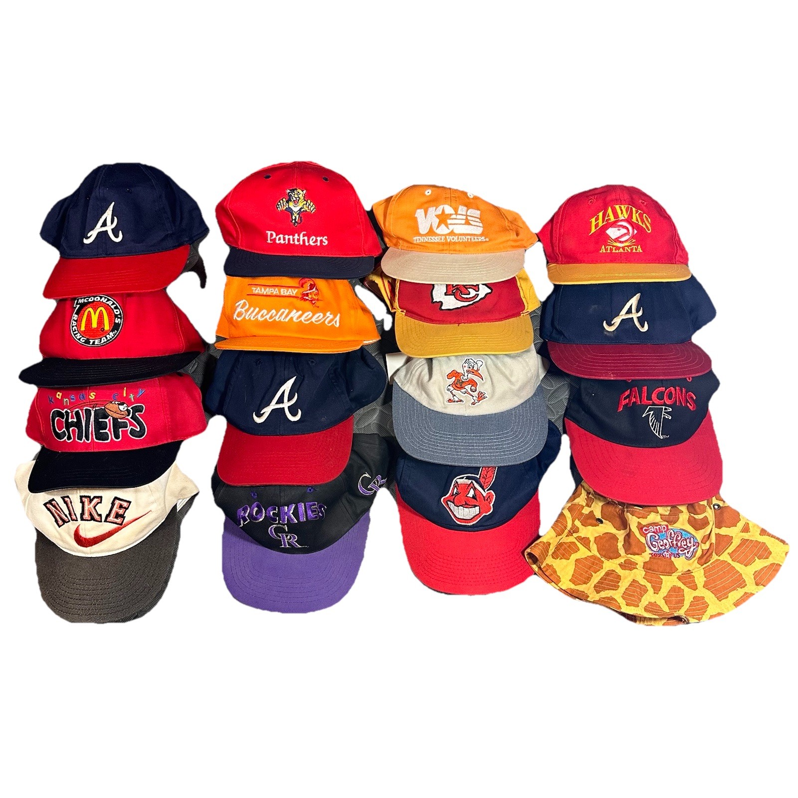 LOT OF 16: Vintage Child & Youth Sports Snapback Hats Adjustable Caps