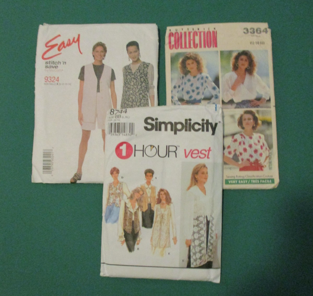 Sewing Pattern Lot of 3 Womens Simplicity 8744 McCalls 9324 Butterick 3364