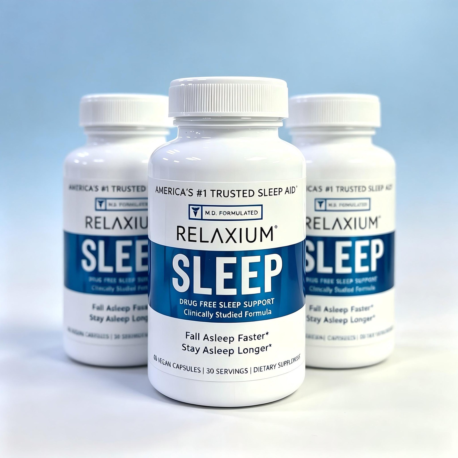 3x Relaxium Sleep Aid  Melatonin L-Tryptophan Magnesium Ashwagandha Vegan