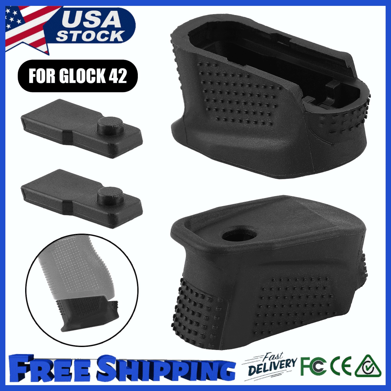 2/4PCS Enhanced Mag azine Base Plate Extension Add +2 Rd for Glock 42 Fast-ship 2/4PCS Enhanced Mag azine Base Plate Extension Add +2 Rd for Glock 42 Fast-ship