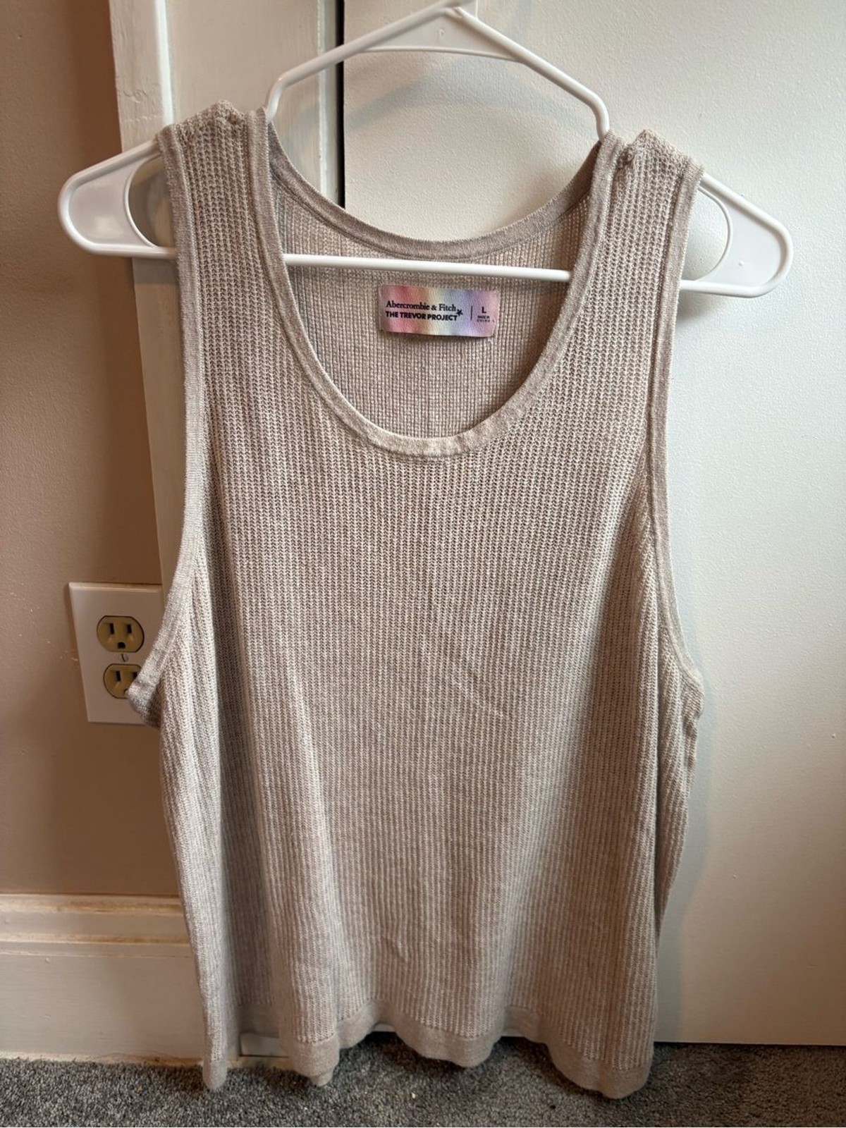 Abercrombie & Fitch Beige Ribbed Tank Top