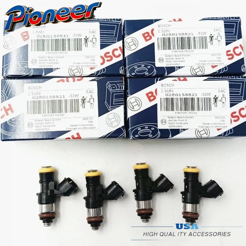 4PCS Bosch 0280158821 2200cc 210lb Short Fuel Injectors 2000cc LSx