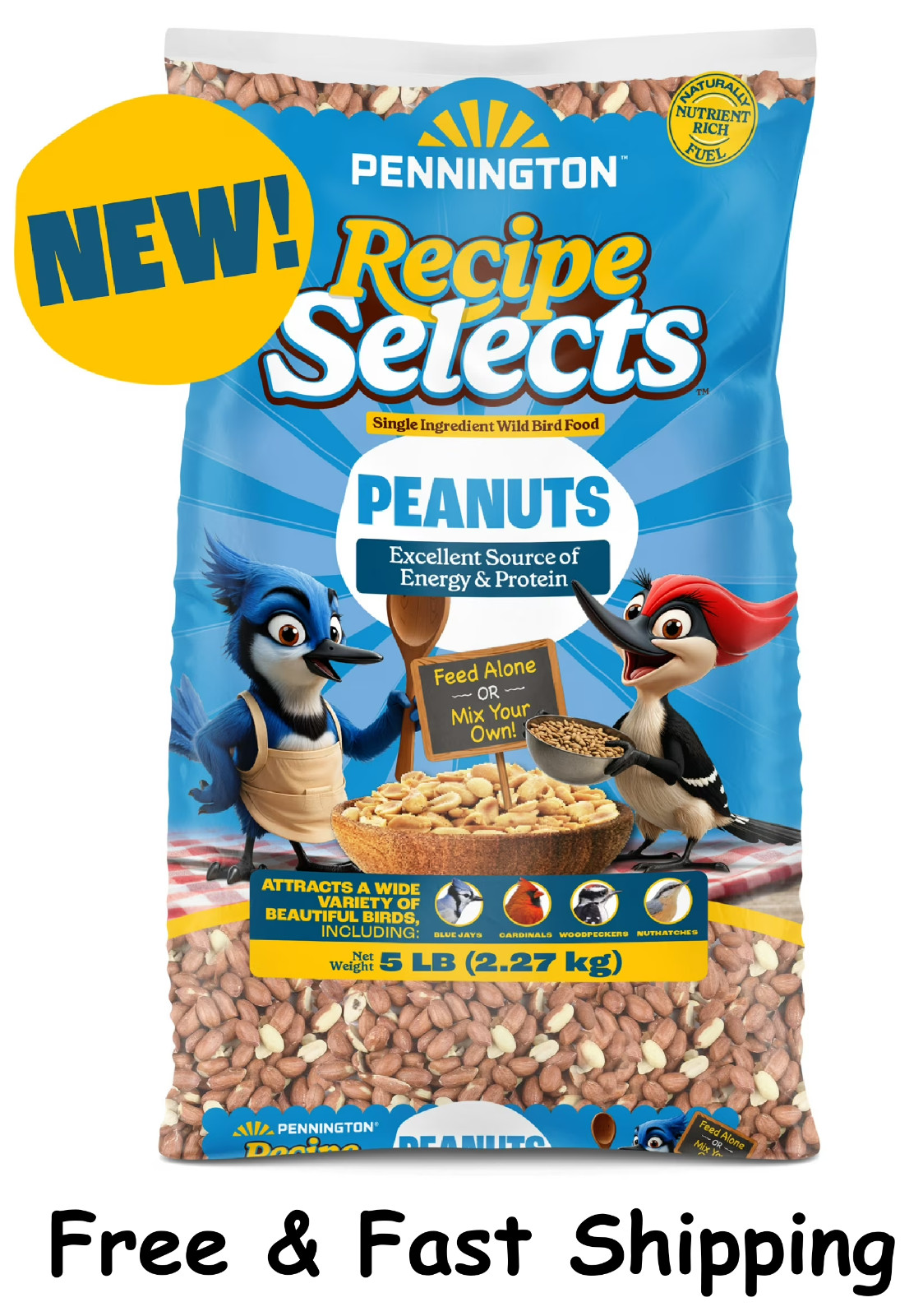 Pennington Shelled Peanuts Wildlife and Wild Bird Food, 5 lb. Bag, 1 Pack, Dry Pennington Shelled Peanuts Wildlife and Wild Bird Food, 5 lb. Bag, 1 Pack, Dry