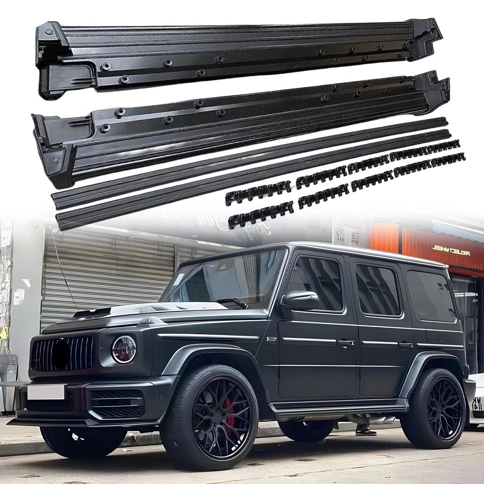 Fit Mercedes Benz G Class W464 G63 G550 G500 2019-2024 Running Board Side Steps Fit Mercedes Benz G Class W464 G63 G550 G500 2019-2024 Running Board Side Steps