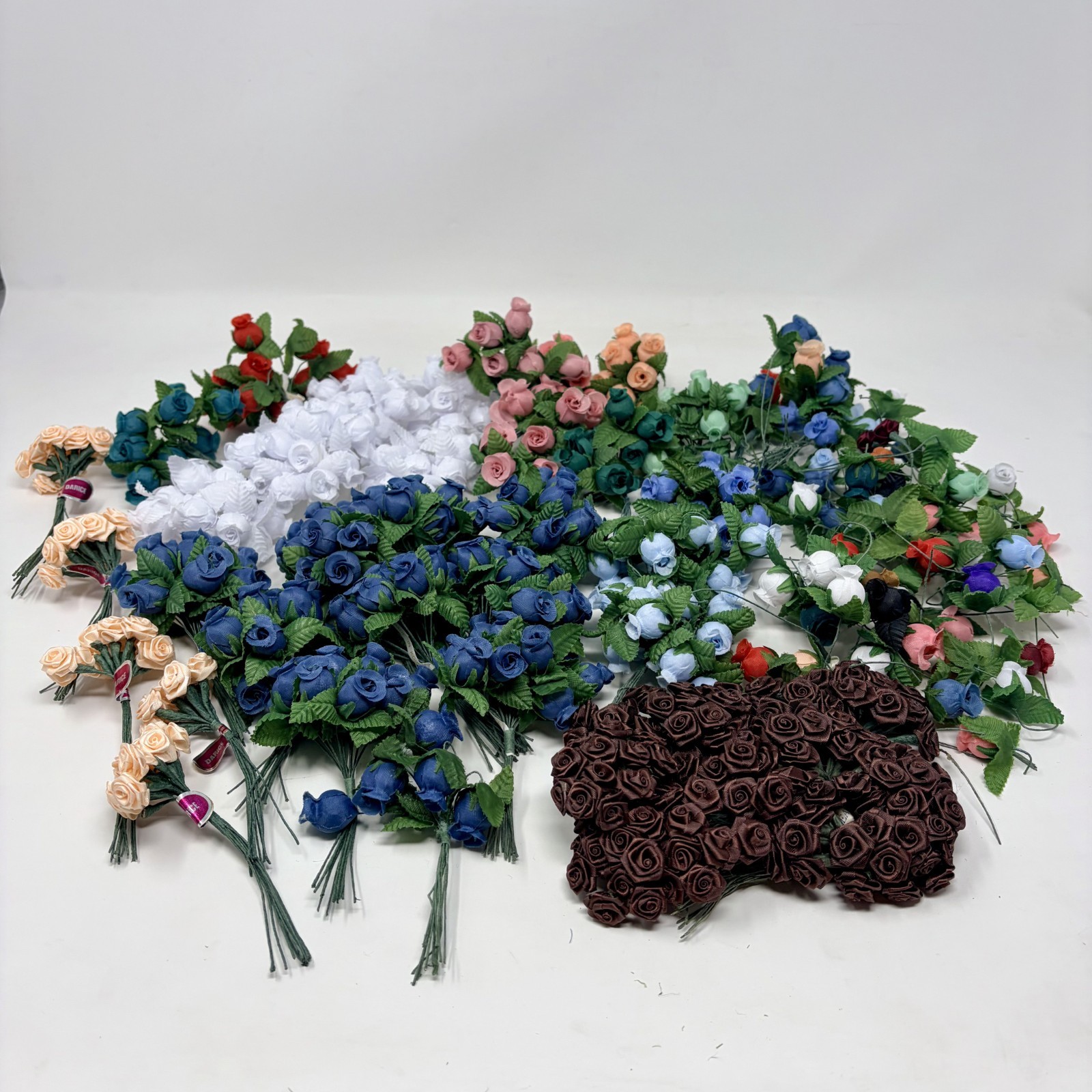 Lot of Vintage Petite Millinery Flowers Roses Made in Korea NOS Hat Doll Craft