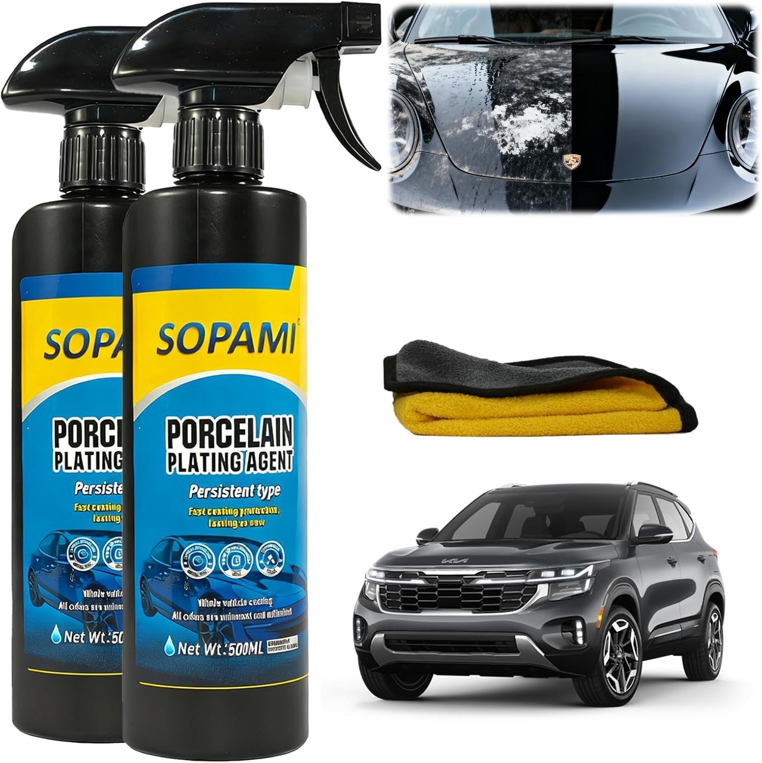 Sopami Car Coating Spray 2 Pack, 3-in-1 Ceramic Paint Sealant Car Wax, Maximu... Sopami Car Coating Spray 2 Pack, 3-in-1 Ceramic Paint Sealant Car Wax, Maximu...