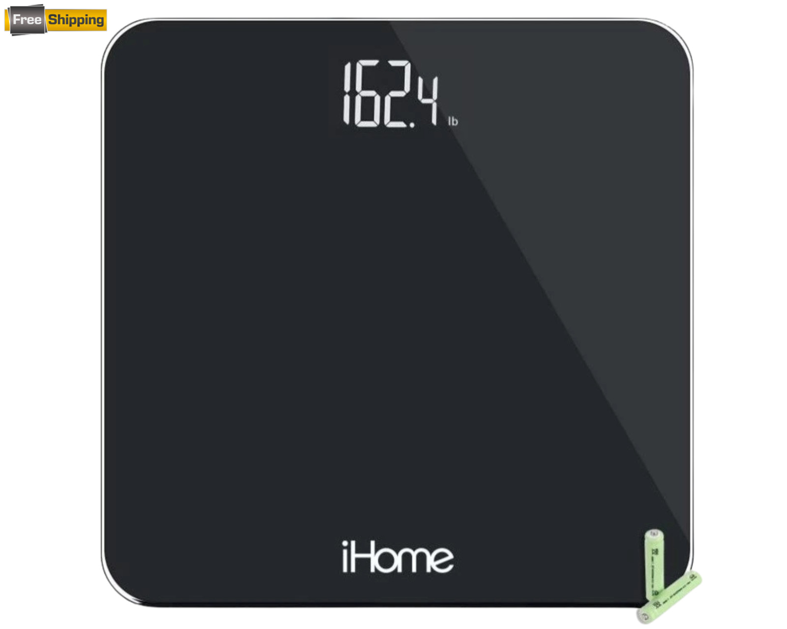 Digital Battery Powered Bathroom Scale 397 lbs, Black - Digital Battery Powered Bathroom Scale 397 lbs, Black -