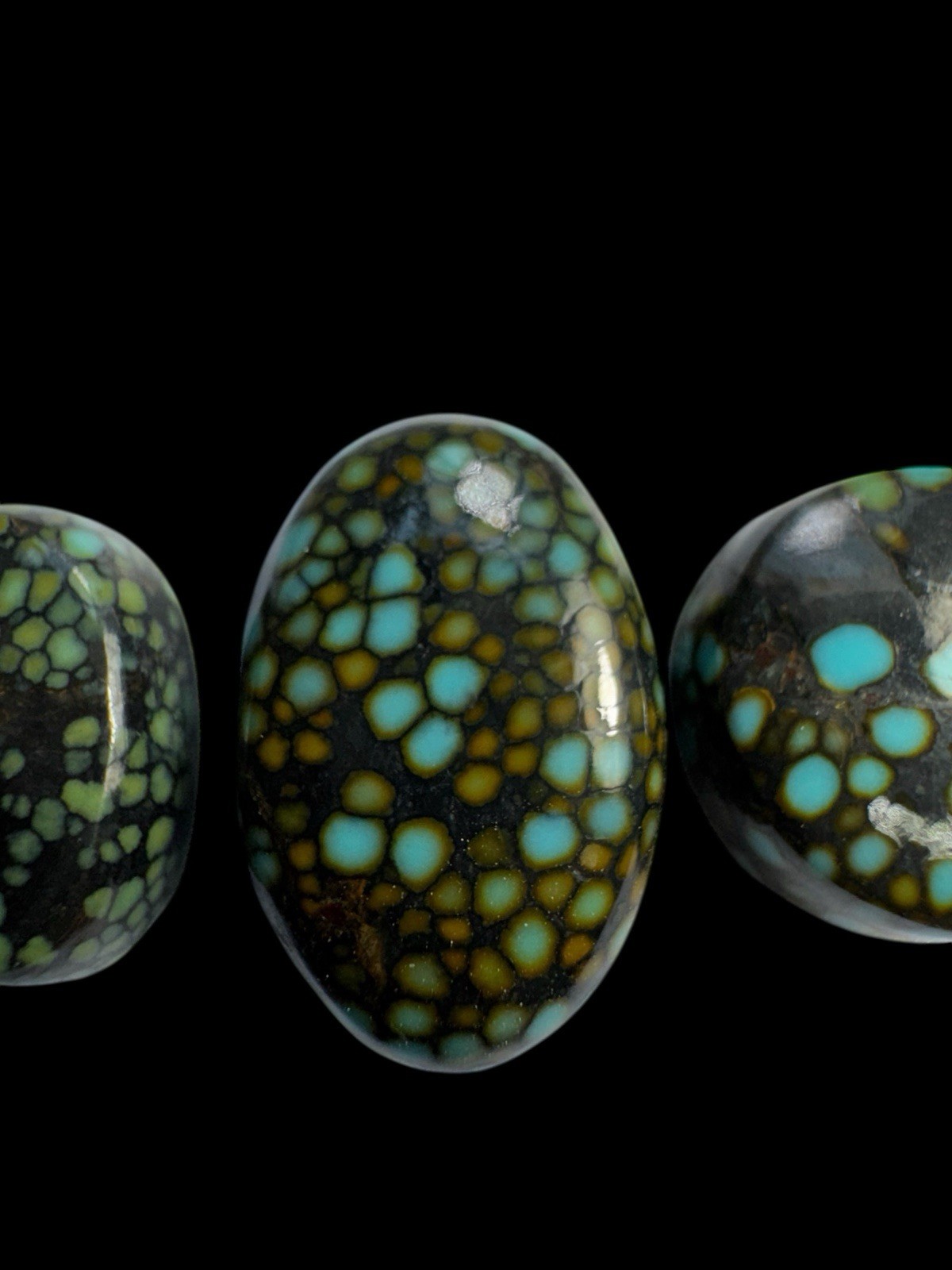 High grade Hubei super rare multi color micro spiderwebs turquoise cabochon High grade Hubei super rare multi color micro spiderwebs turquoise cabochon