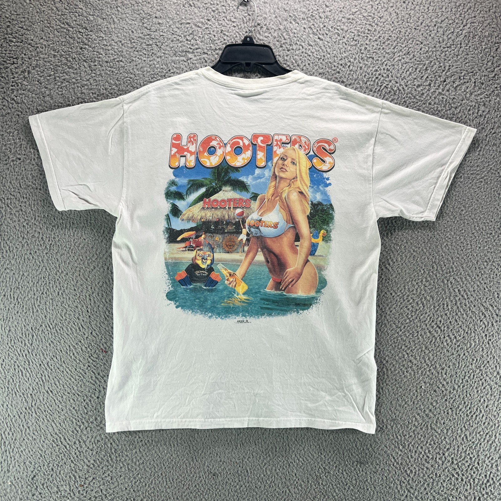 Vintage Hooters Shirt L Deadstock Streetwear Y2K 90s Retro Hippie Surfing