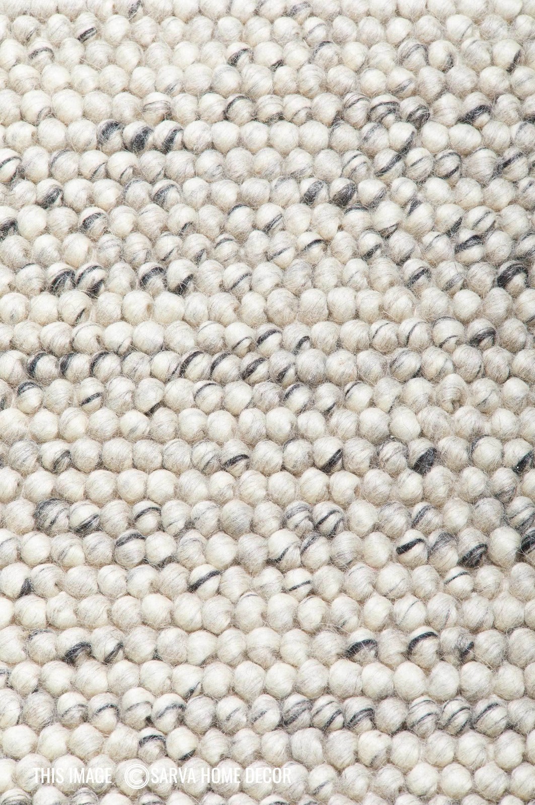 Natural Wool Rug Handwoven Chunky wool Loop Farmhouse decor Modern Area Carpet