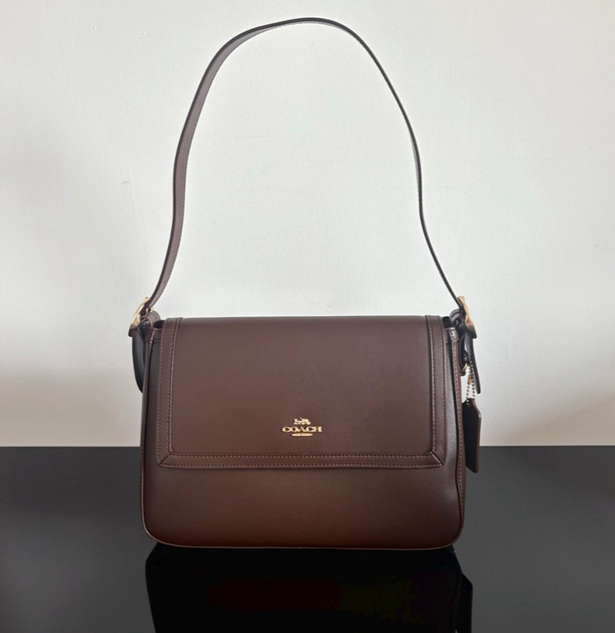 Coach Etta Flap Shoulder Bag Espresso CCE57 IMXAL Outlet 