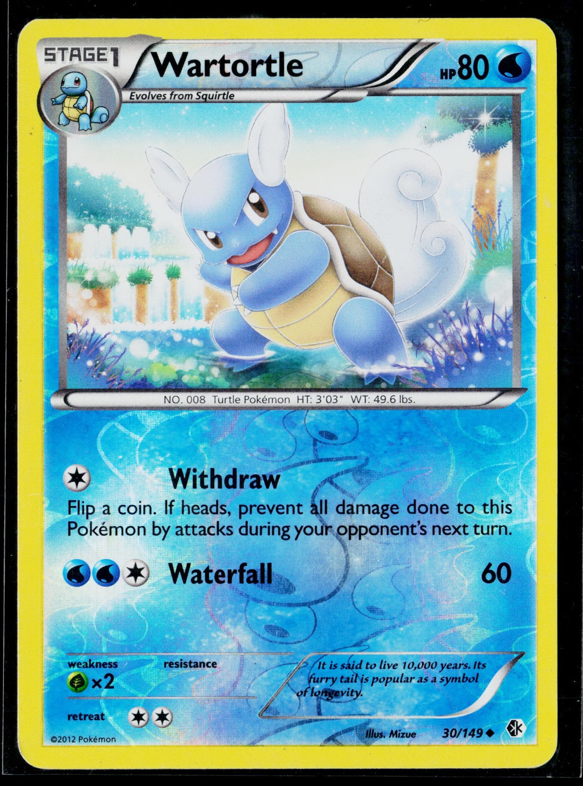 Wartortle Reverse Holo Uncommon Boundaries Crossed 30/149 MP