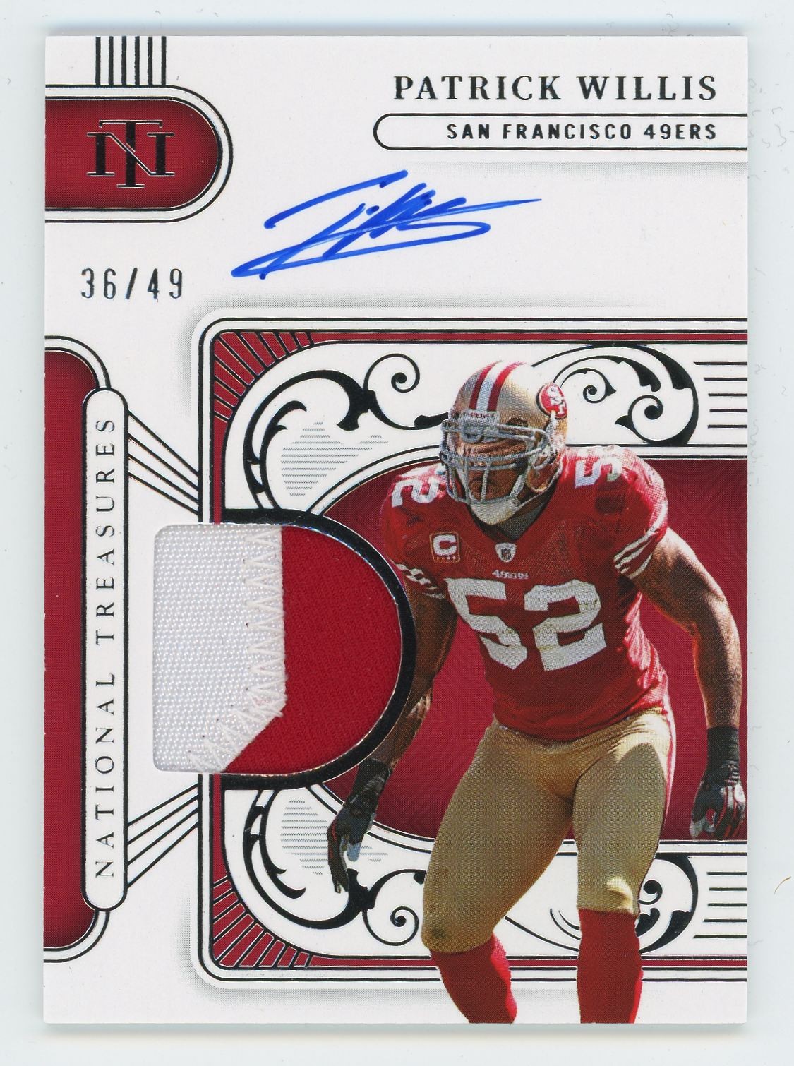 2025 National Treasures Material Sigs #MTS-PWS Patrick Willis /49 49ers