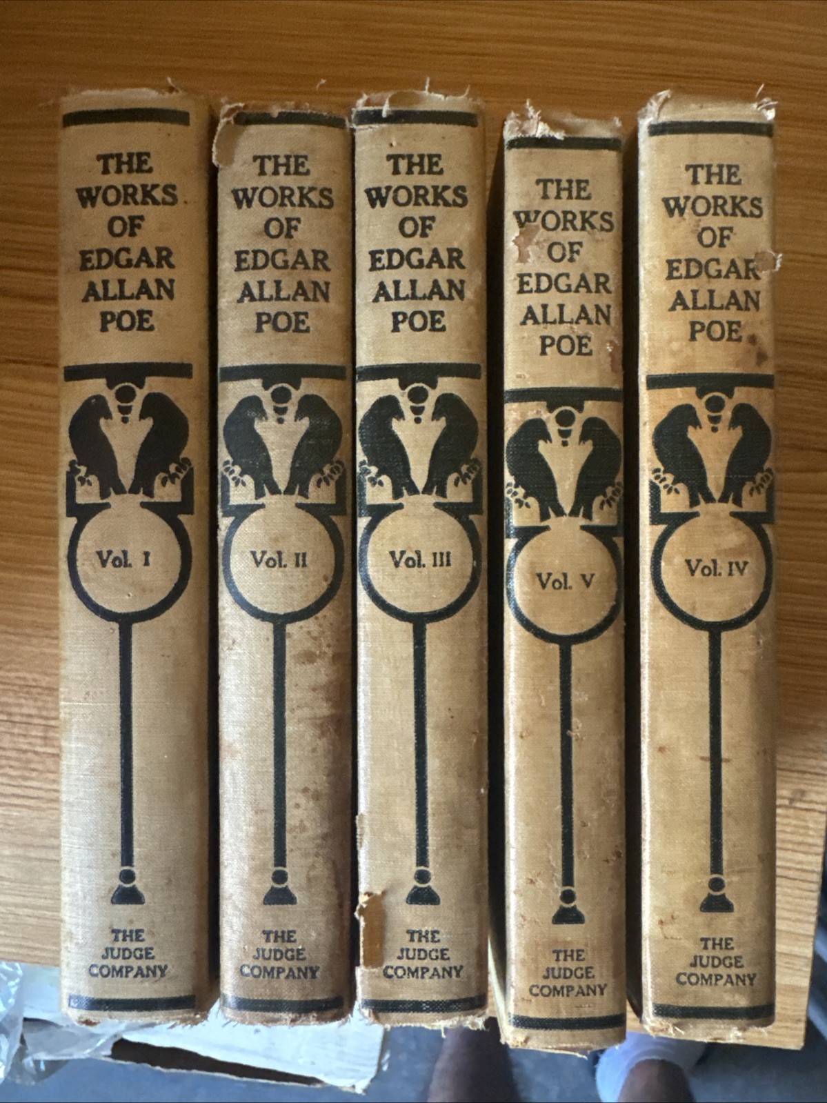 Antique 1904/1912 THE WORKS OF EDGAR ALLAN POE-Tamerlane Edition-Complete Set-5 Antique 1904/1912 THE WORKS OF EDGAR ALLAN POE-Tamerlane Edition-Complete Set-5