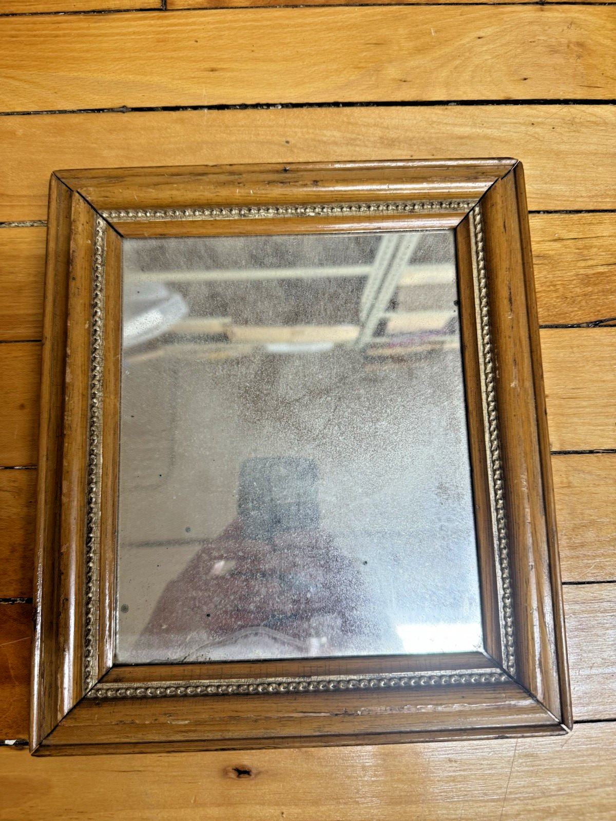 Antique Wood Framed Wall Mirror 19th C Antique Wood Framed Wall Mirror 19th C