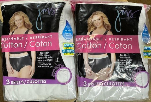 6 Pack Hanes Just My Size JMS Womens Cotton Brief Panty White Size~ 10 / 3XL NWT 6 Pack Hanes Just My Size JMS Womens Cotton Brief Panty White Size~ 10 / 3XL NWT