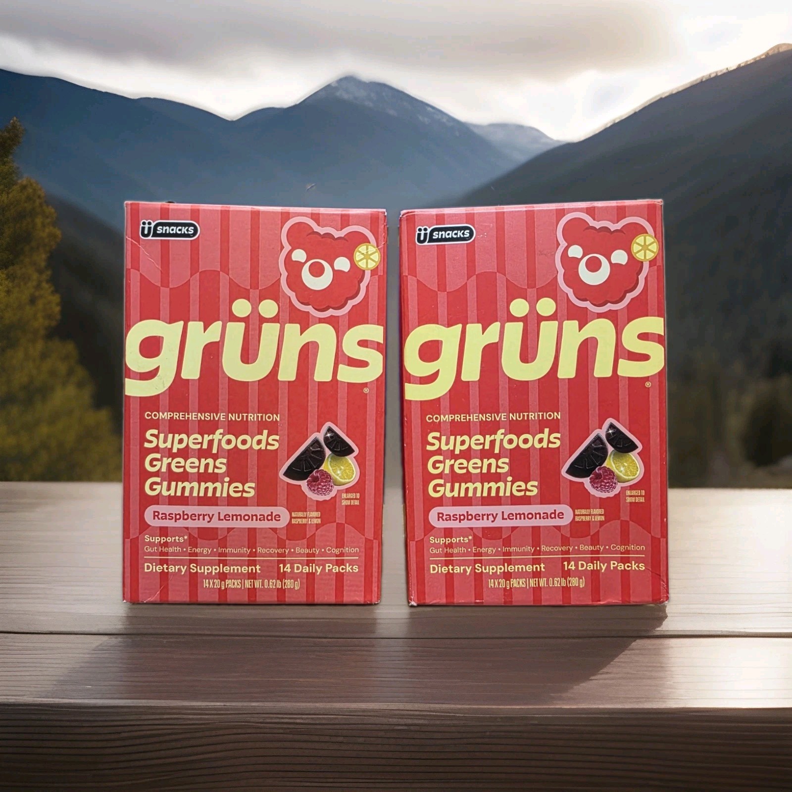 Gruns Superfoods Greens Gummies Raspberry Lemonade 14 Packs 2 Pack Gruns Superfoods Greens Gummies Raspberry Lemonade 14 Packs 2 Pack
