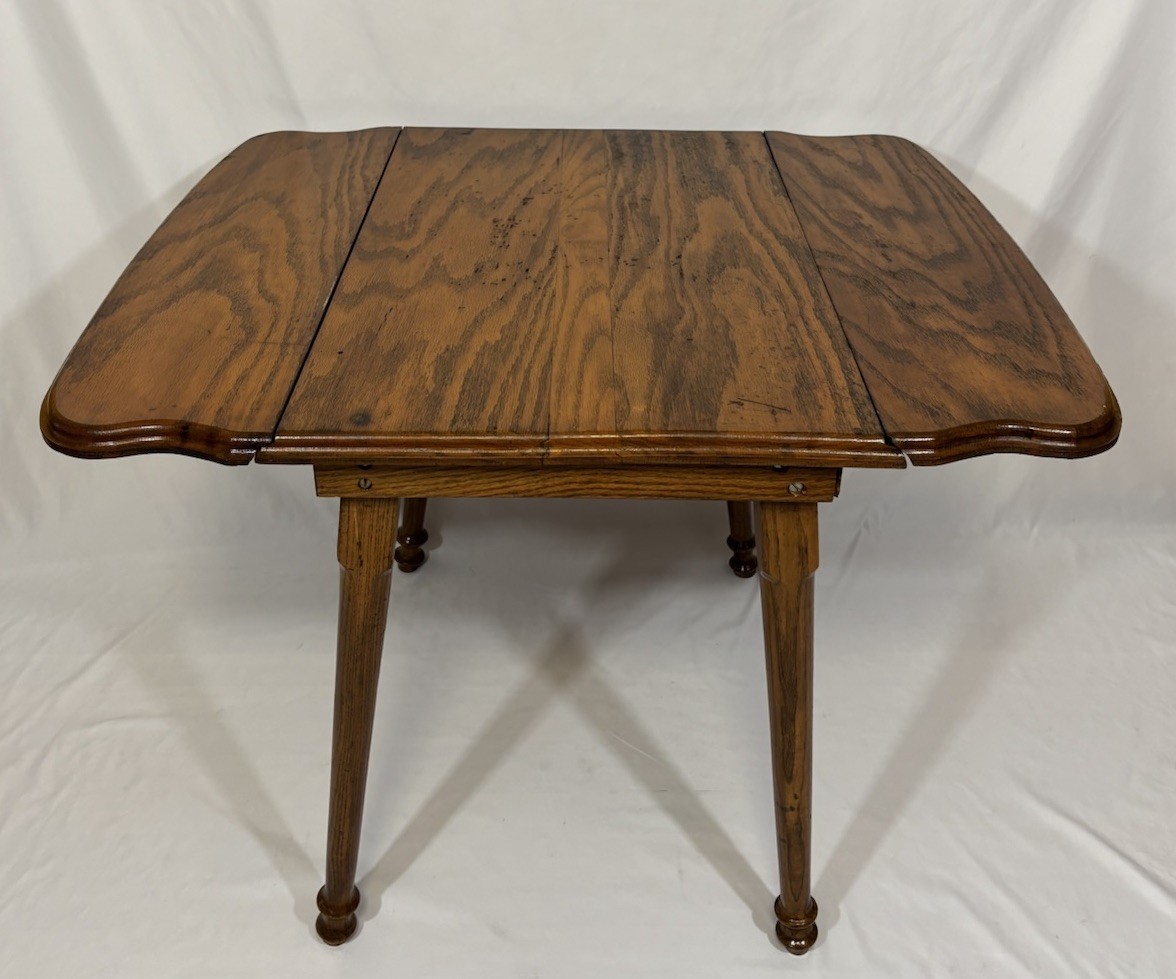 Old Vintage Quartersawn Oak Drop Leaf Table Farm House Plant Stand