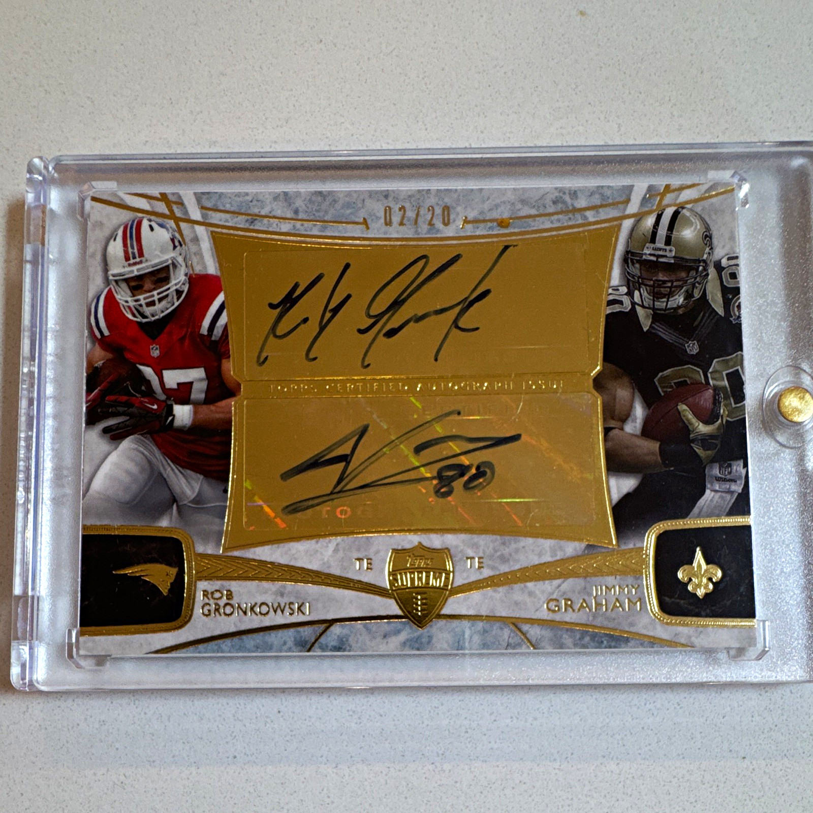 2013 Topps Supreme Football Dual Autographs Gronkowski/Graham #SDA-GG 02/20