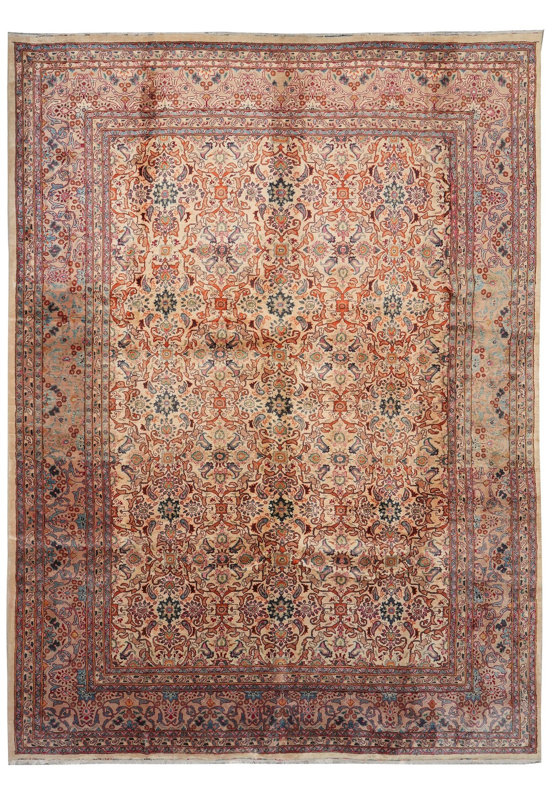 10x13\' Orange Traditional Yaazd Rug 3837 10x13\' Orange Traditional Yaazd Rug 3837