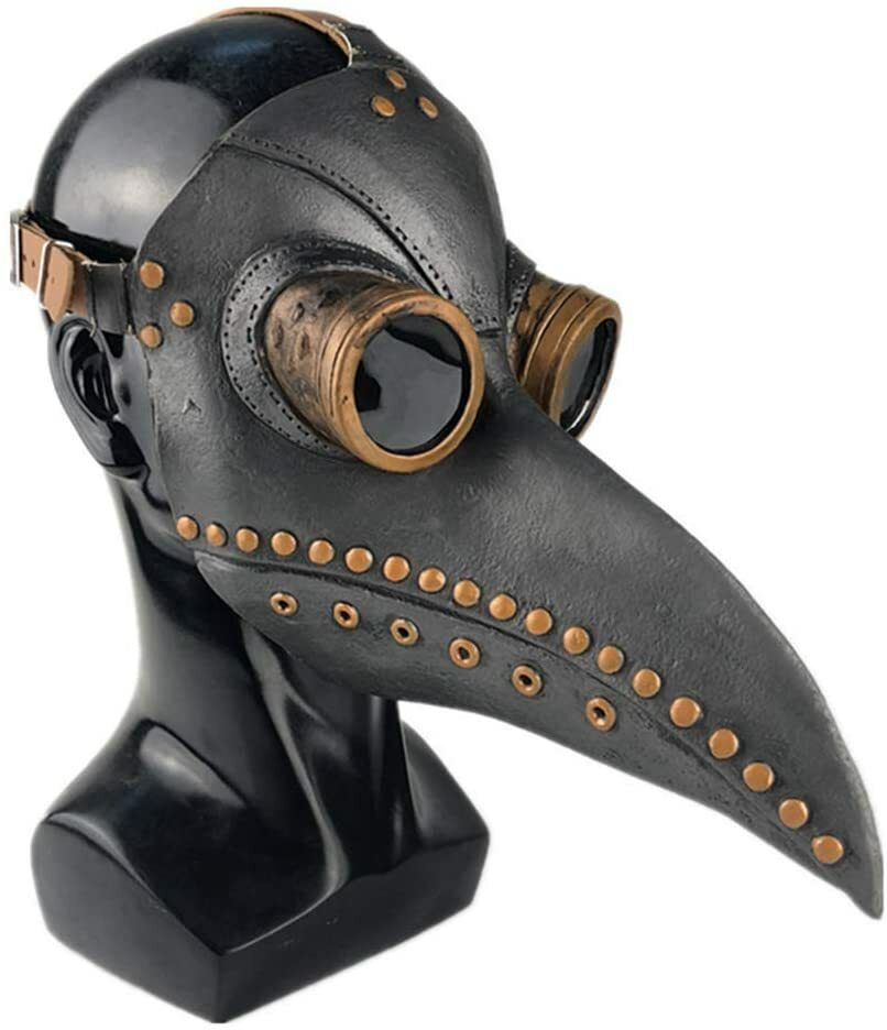 Plague Doctor Mask Birds Mouth Long Nose Beak Faux Latex Steampunk for Halloween