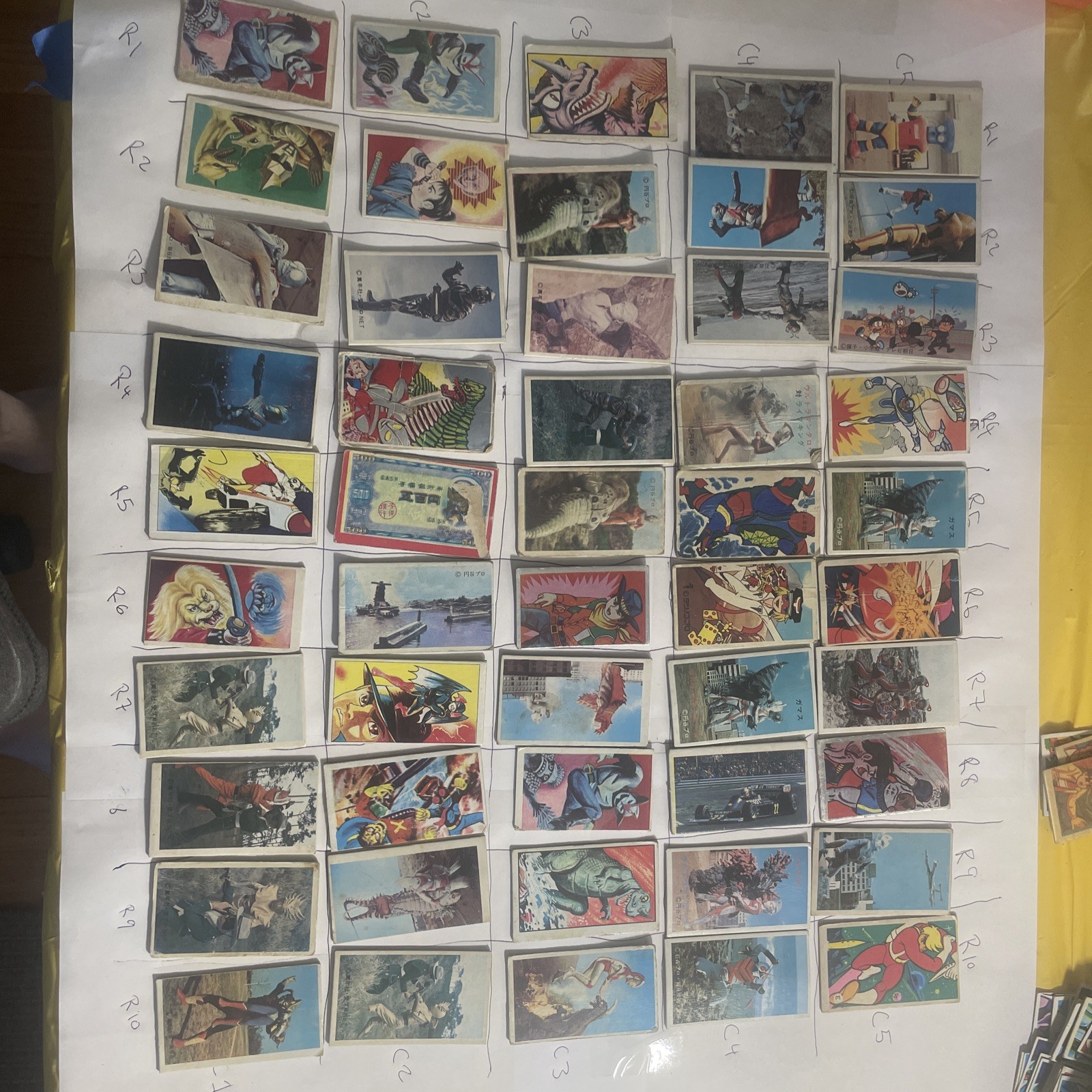 50x Vintage Menko Card Lot 1960s 1970s Ultraman Kaiju Monster Toy Japan Ephemera
