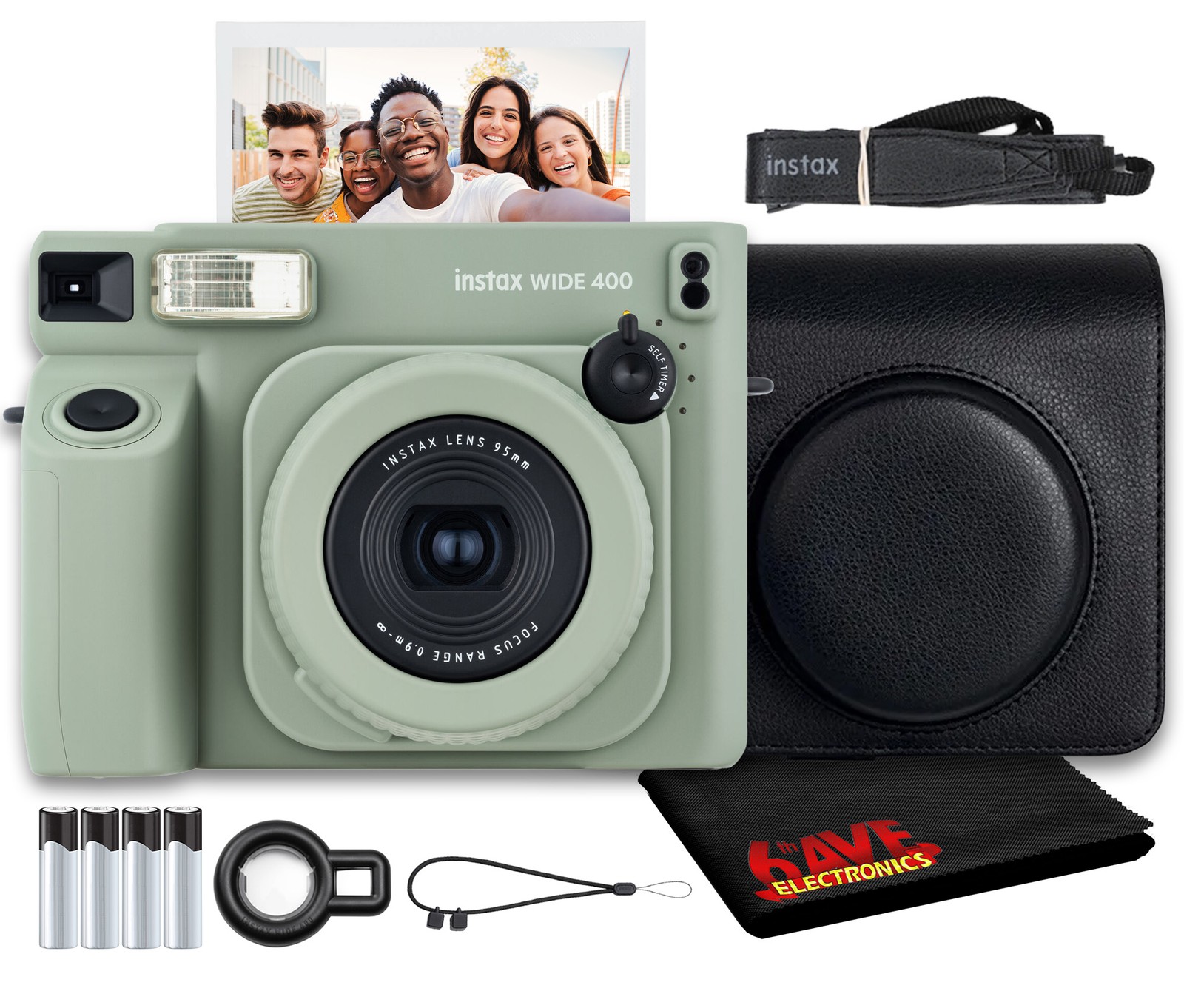 Fujifilm INSTAX Wide 400 Instant Camera - Sage Green, Case For Instax Wide 400 Fujifilm INSTAX Wide 400 Instant Camera - Sage Green, Case For Instax Wide 400