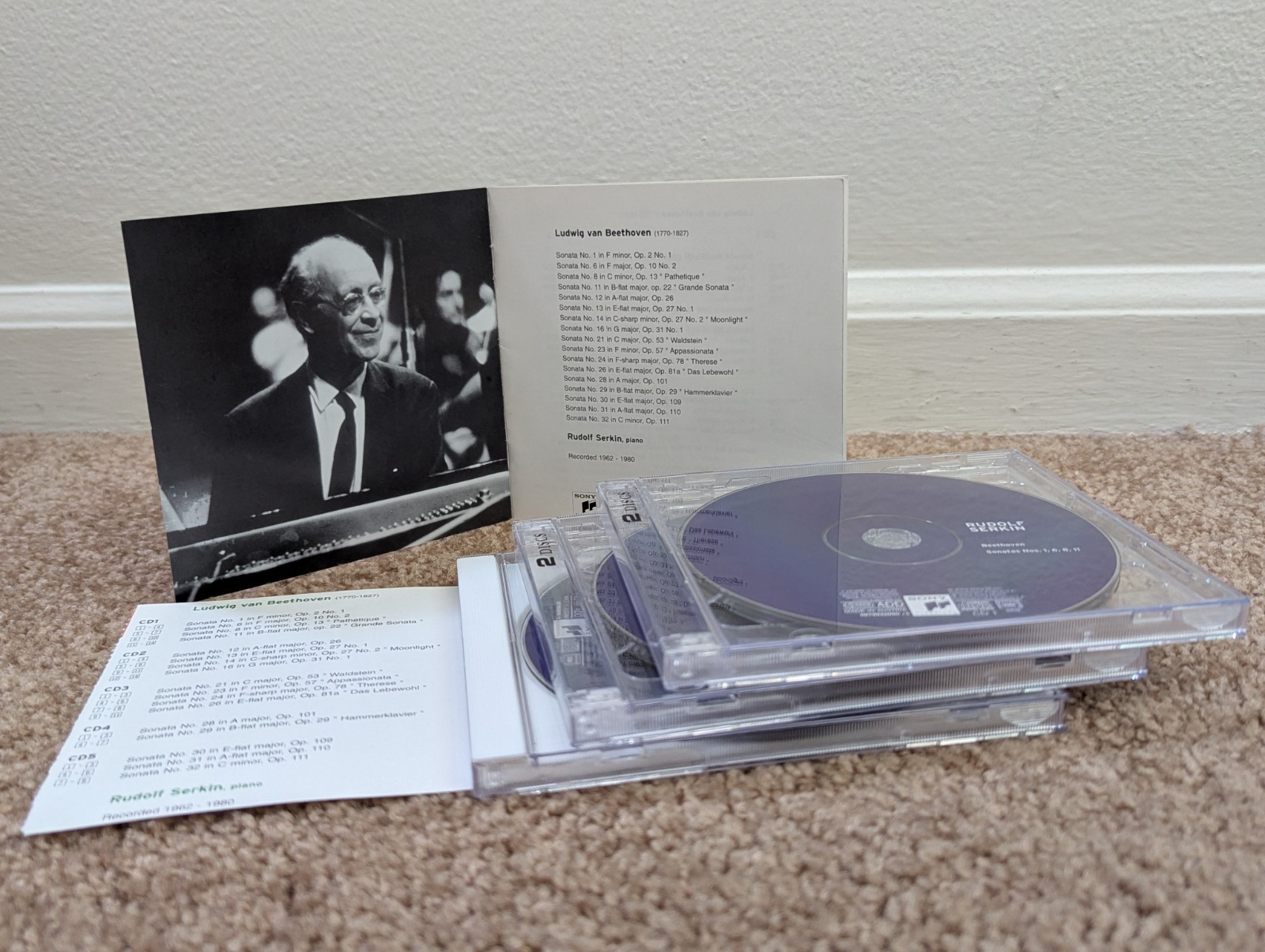 Ludwig van Beethoven Great Piano Sonatas by Rudolf Serkin - 5 CD Box Set Ludwig van Beethoven Great Piano Sonatas by Rudolf Serkin - 5 CD Box Set