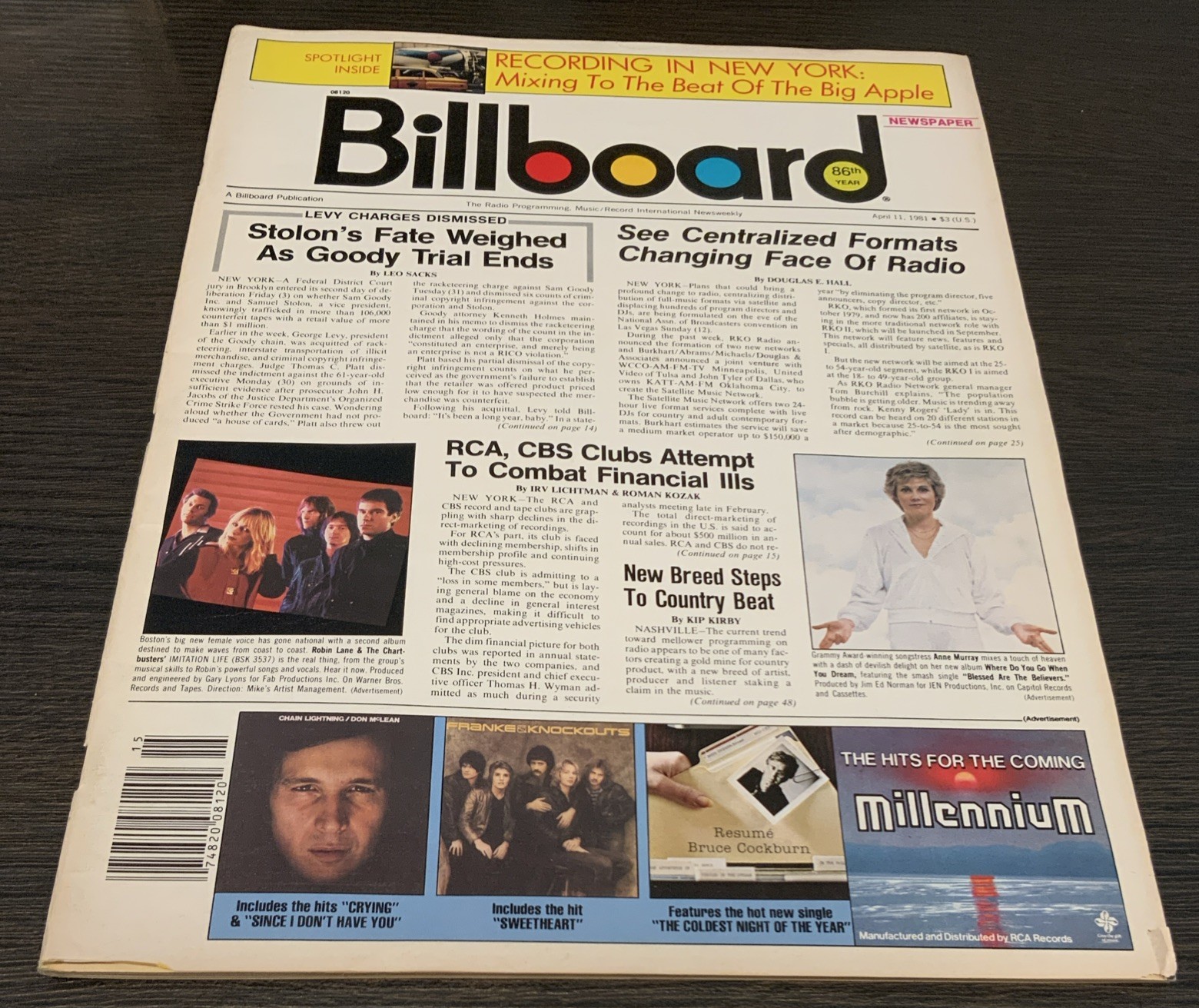 Billboard Magazine April 11 1981 Complete 74 Pages Vintage Weekly Music Charts