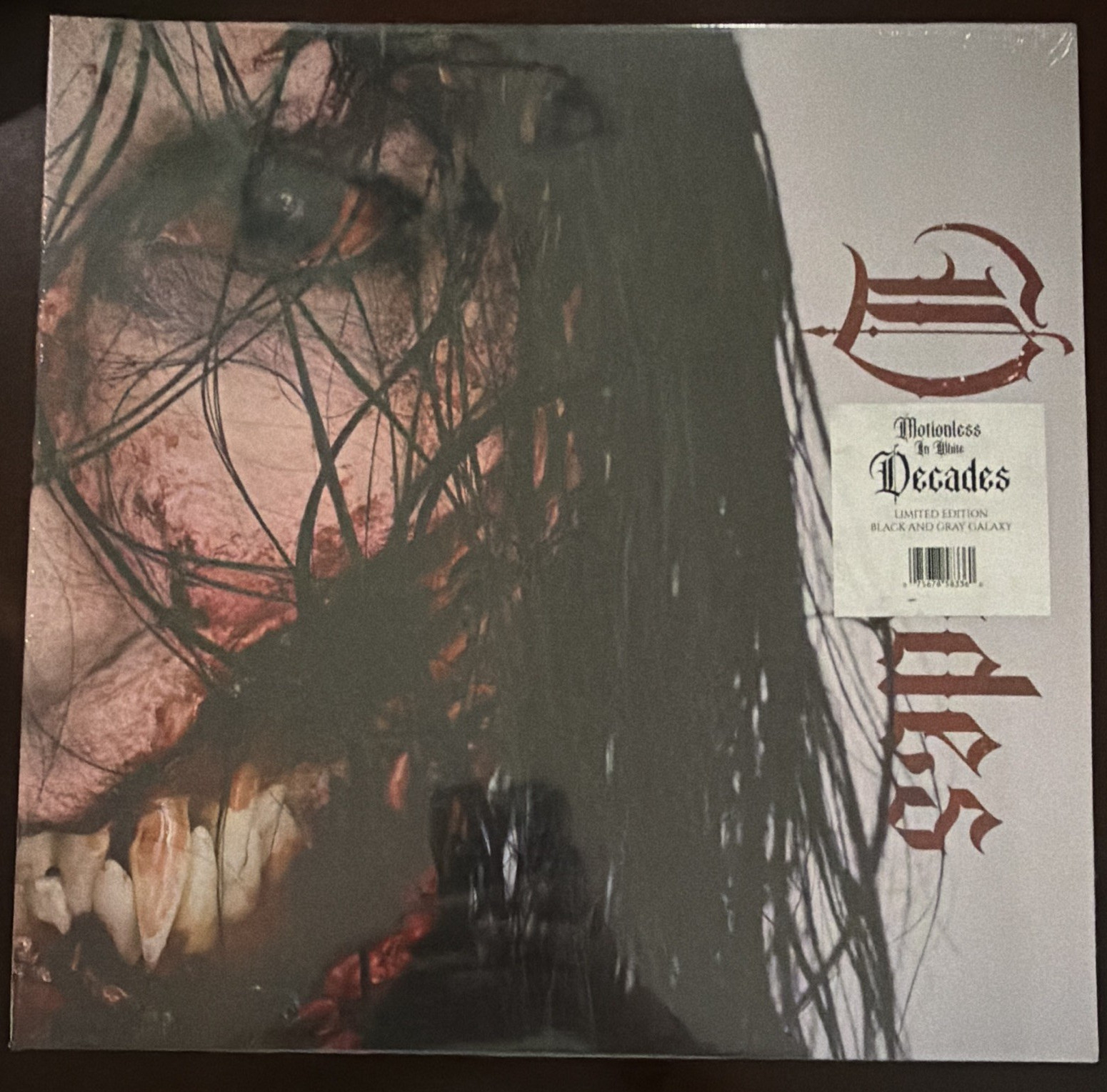 Motionless In White Decades Limited Edition Black/Gray Galaxy Vinyl Chris Cover Motionless In White Decades Limited Edition Black/Gray Galaxy Vinyl Chris Cover