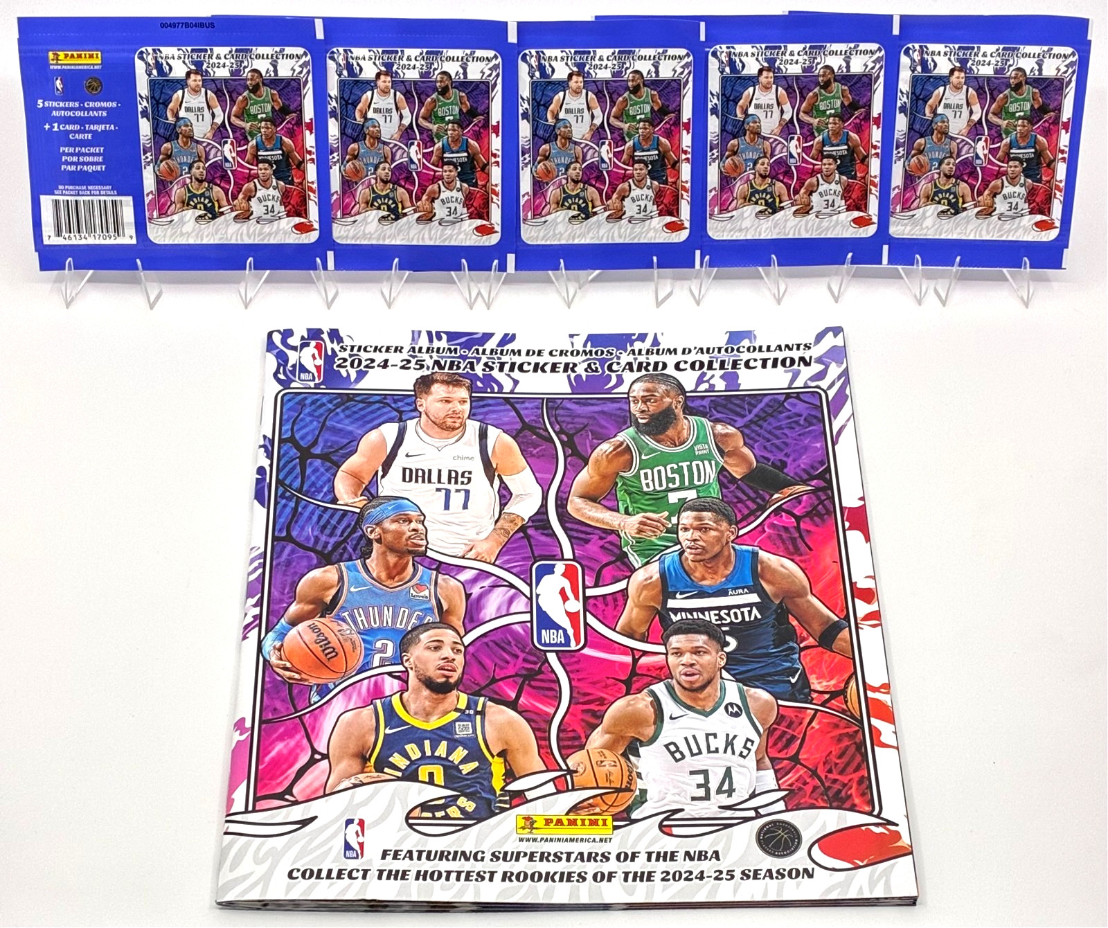 2024 Panini NBA Sticker & Card Collection Album + 5 Packs (25 Stickers/5 Cards) 2024 Panini NBA Sticker & Card Collection Album + 5 Packs (25 Stickers/5 Cards)