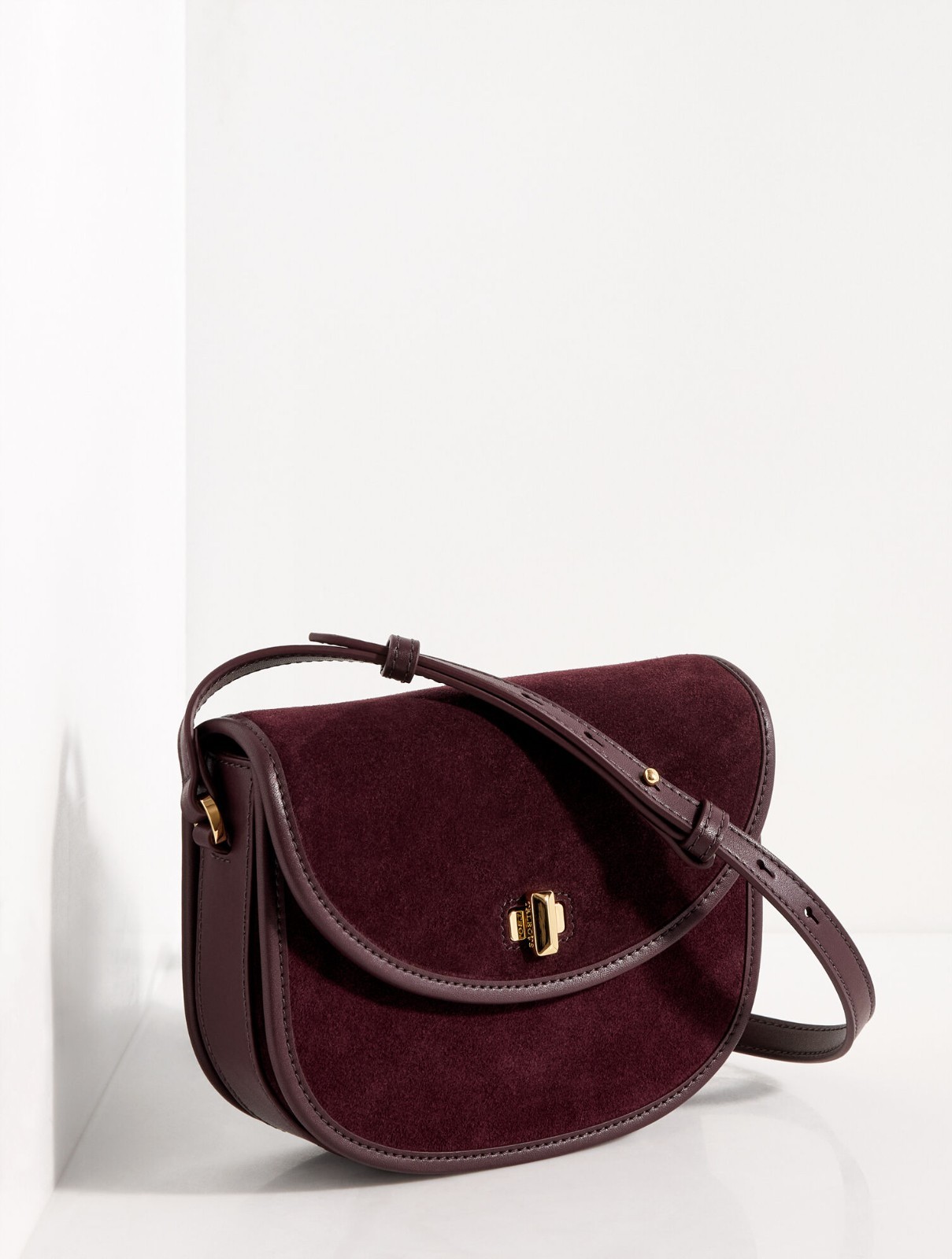 Sierra Suede Polished Saddle Bag at talbots, NWT $169, color DEEP BURGUNDY Sierra Suede Polished Saddle Bag at talbots, NWT $169, color DEEP BURGUNDY