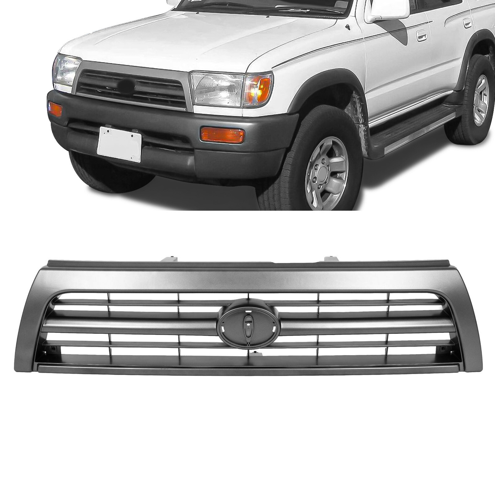 Grille For 96-98 Toyota 4Runner Gray Plastic