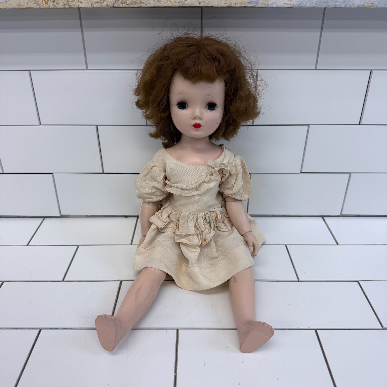 Vintage Madame Alexander 18” Jointed Doll Sleep Eyes 1950s