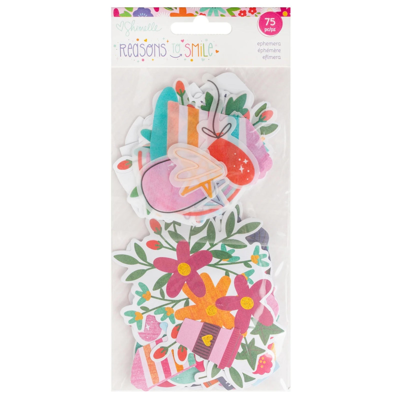 Shimelle REASONS TO SMILE (75pc) EPHEMERA DIE CUTS scrapbooking cardmaking