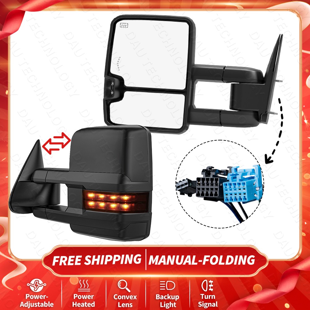 Power Heated Tow Mirrors for 2003-2006 Chevy Silverado 1500 2500 3500 LED Signal
