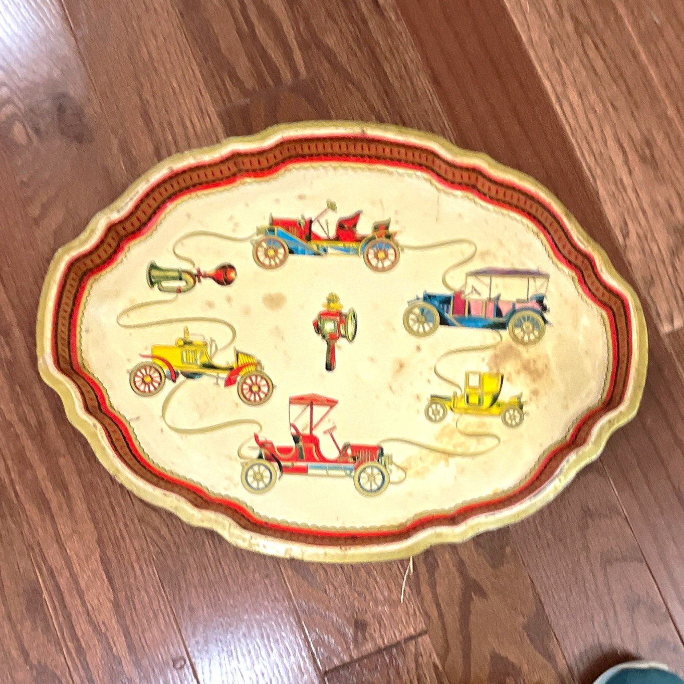 Vintage Baret Ware Mobile Serving Tray No 65731 Antique Cars 18x13 England Vintage Baret Ware Mobile Serving Tray No 65731 Antique Cars 18x13 England