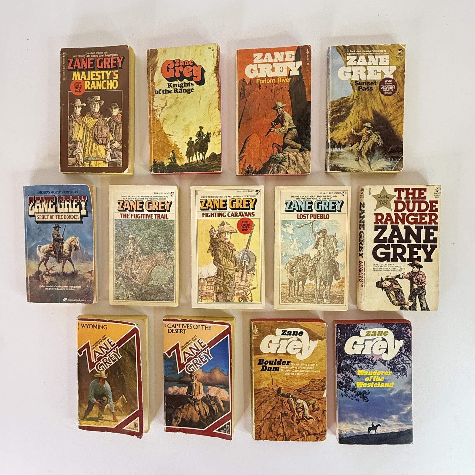 Lot Of Zane Grey Paperback Books Vintage Western Paperback Yellow Red Spines Lot Of Zane Grey Paperback Books Vintage Western Paperback Yellow Red Spines