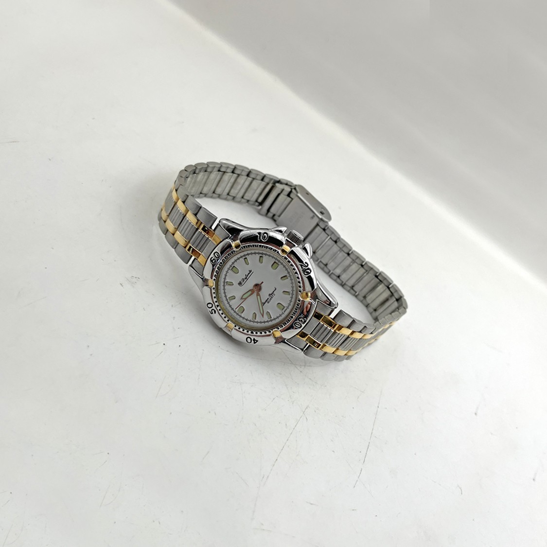 Dufonte by Lucien Piccard Watch Silver Gold Adjustable Band 28mm Womens