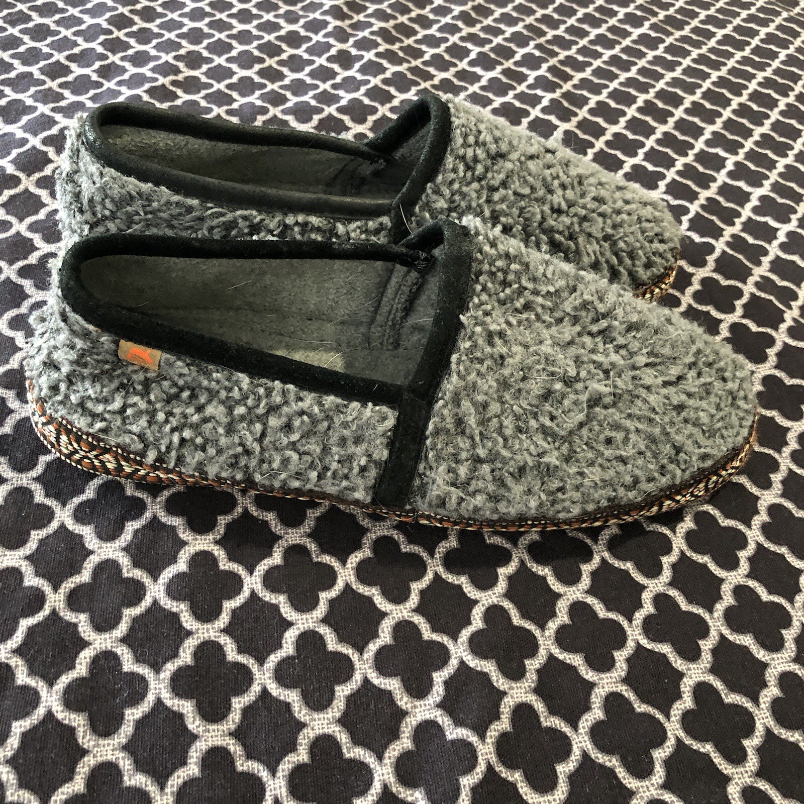 Acorn Womens Slippers Woven Trim Moccasins Stormy Grey Sz 10 Dd12
