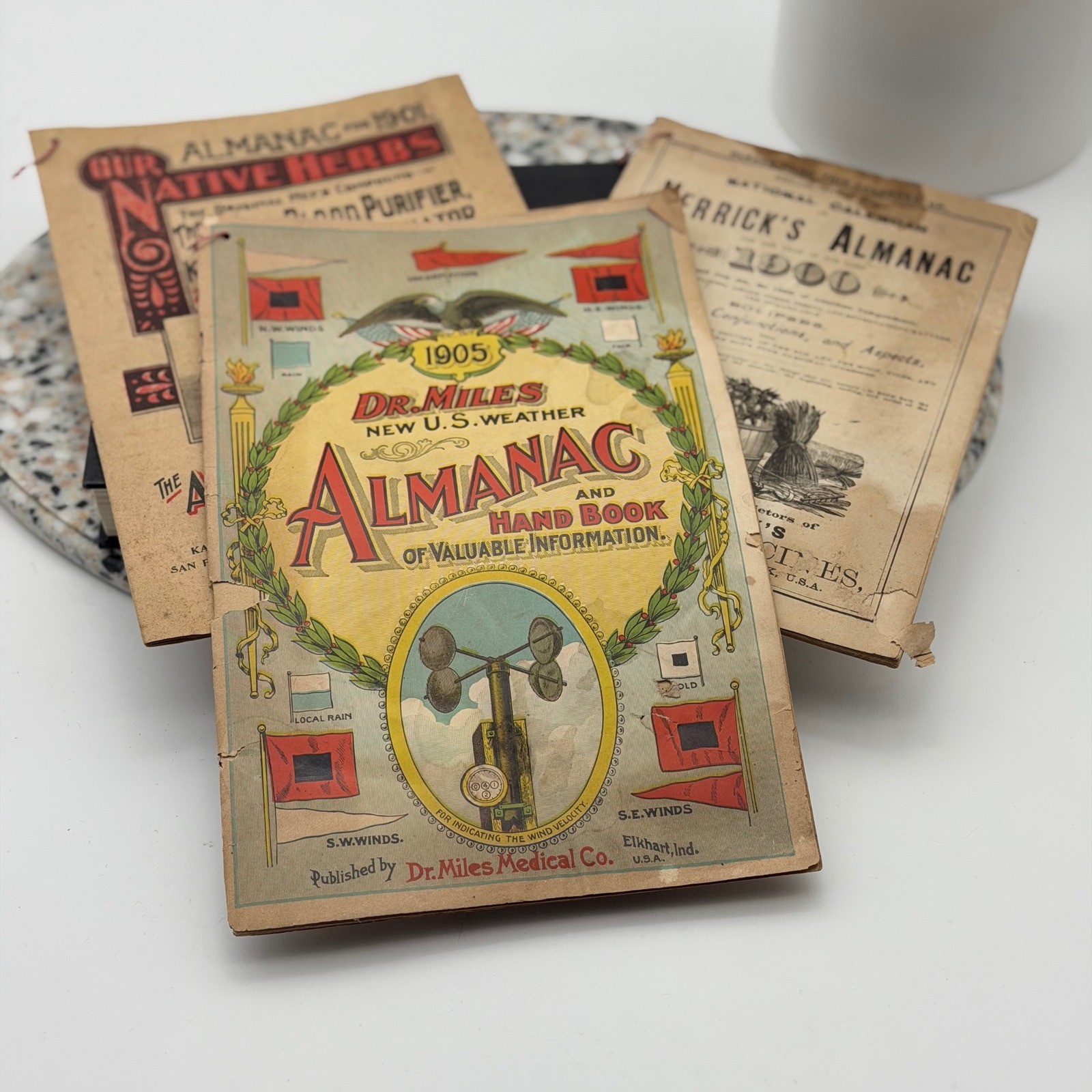 Antique Dr. Miles Herrick\'s Almanac 1900 1901 1905 Lot of 3 Valuable Information