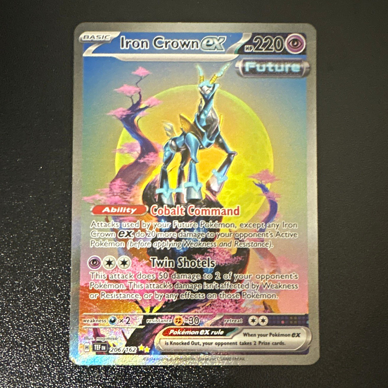 Pokemon Company Iron Crown ex 206/162 SV05 Temporal Forces SIR Full Art Holo Pokemon Company Iron Crown ex 206/162 SV05 Temporal Forces SIR Full Art Holo