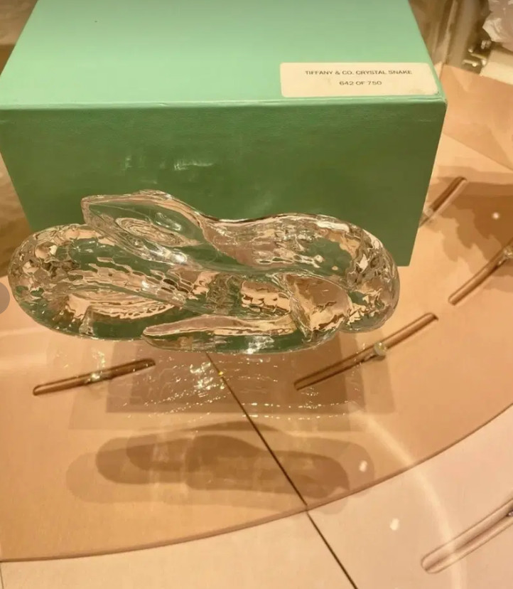 Tiffany & Co Aria Crystal Snake Figurine Limited Edition 642/750 Boxed Paperweig