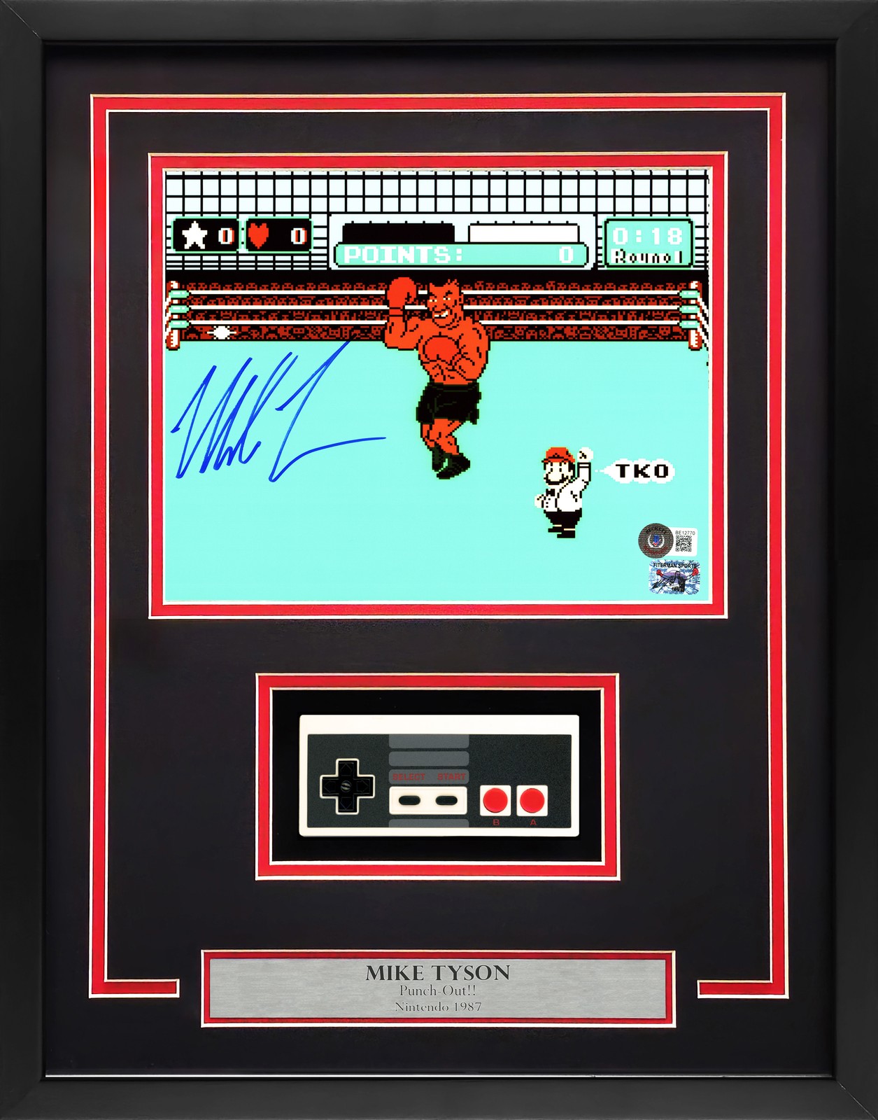 Mike Tyson Signed 8x10 Photo Nintendo Punch-Out With NES Controller BAS QR